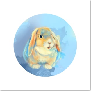 Winter Fluff - Bunny Rabbit Digital Painting Posters and Art